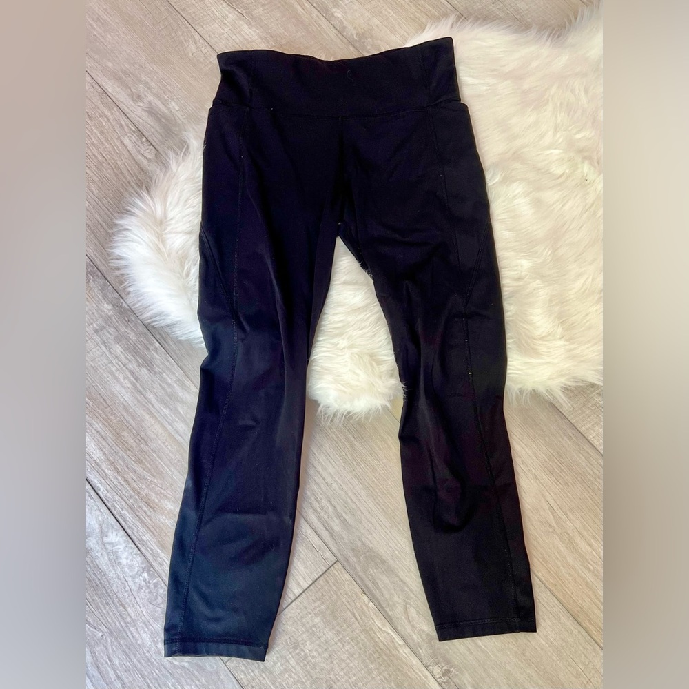 ALl IN MOTION | Black Full Length Activewear Leggings with Pockets! (L)